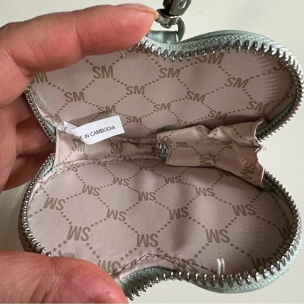 NWOT Steve Madden Frosty Green Coin Pouch. Plastic protector still on zipper tab